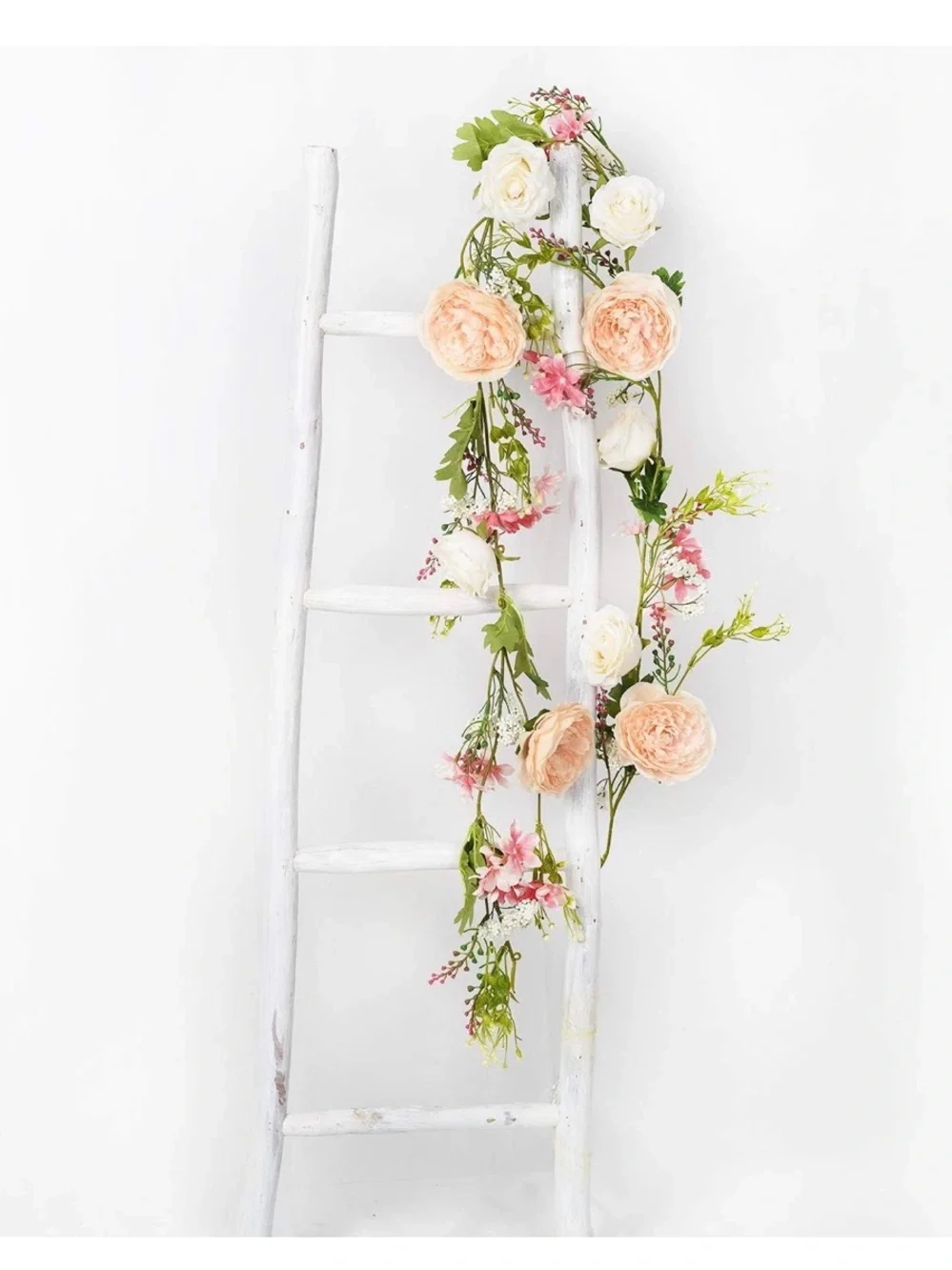 NIB Champagne Variety Peach and Pink Floral Garland - Wedding,Shower Arch 2 Pack